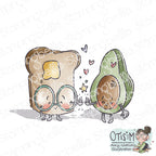 Stamping Bella Spec-Tacular Avocado and Toast Cling Stamp ag1375