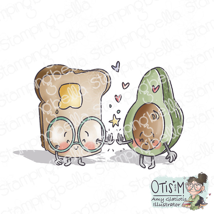 Stamping Bella Spec-Tacular Avocado and Toast Cling Stamp ag1375