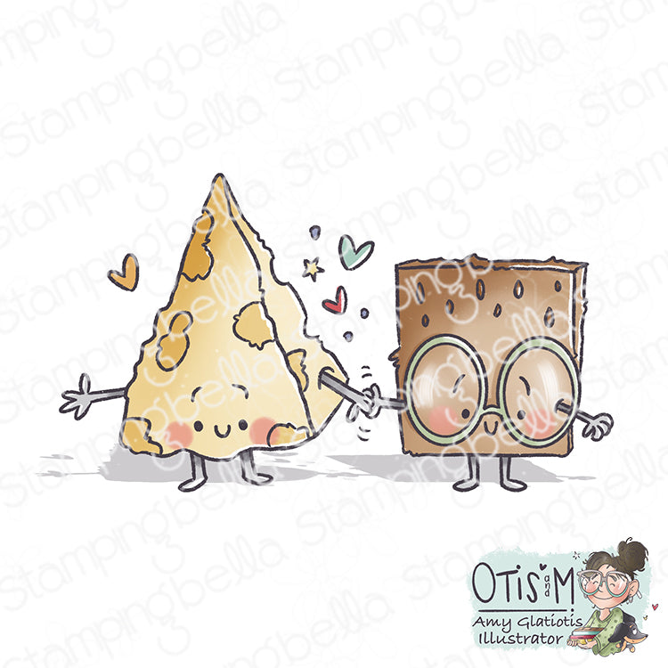 Stamping Bella Spec-Tacular Cheese and Crackers Cling Stamp ag1376