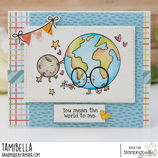 Stamping Bella Spec-Tacular Earth and Moon Cling Stamp ag1378mean the world to me