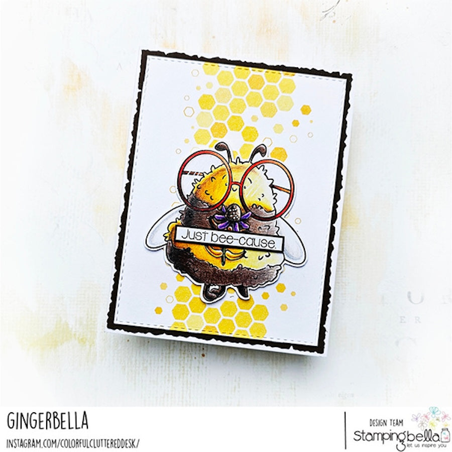 Stamping Bella Buzzy Bee Holding a Flower Cling Stamp ag1405