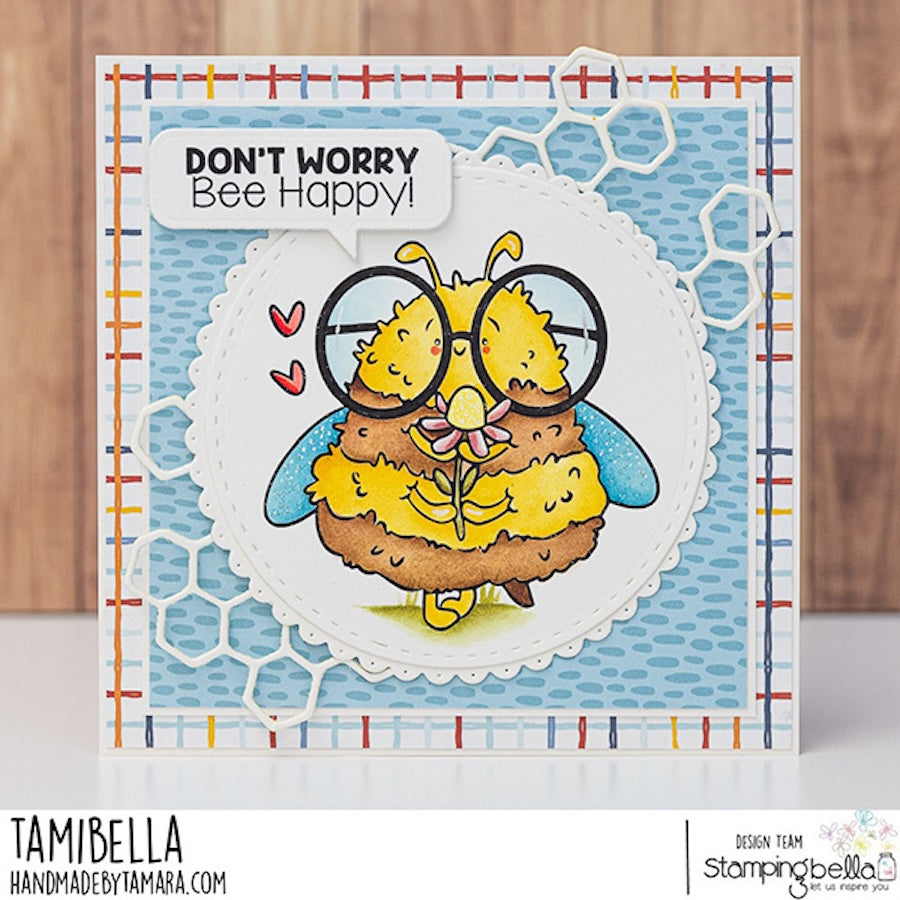 Stamping Bella Buzzy Bee Holding a Flower Cling Stamp ag1405