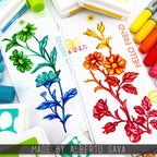 Tim Holtz Cling Rubber Stamps Embroidery cms486 hello friend