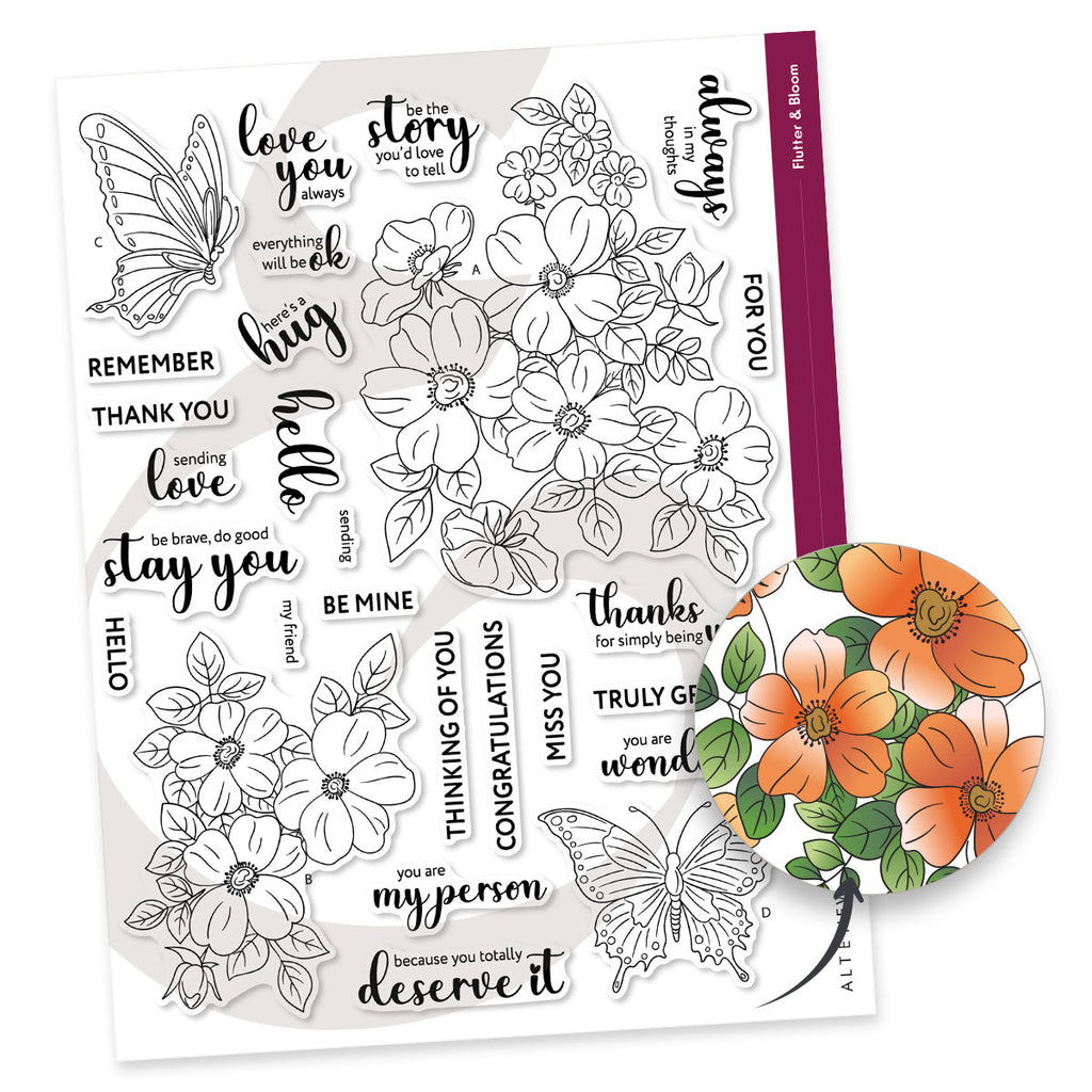 Altenew Flutter and Bloom Clear Stamps alt10038