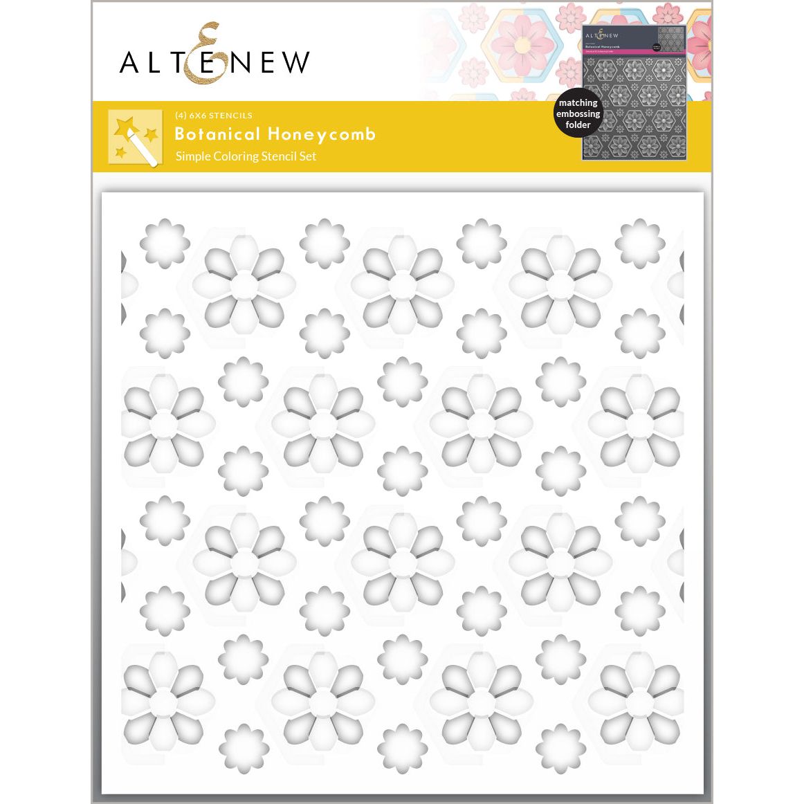 Altenew Botanical Honeycomb Simple Coloring Stencils alt10174