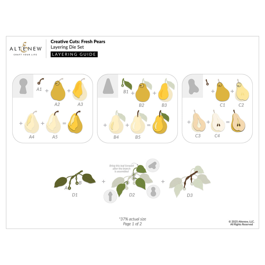 Altenew Creative Cuts Fresh Pears Layering Dies alt10977