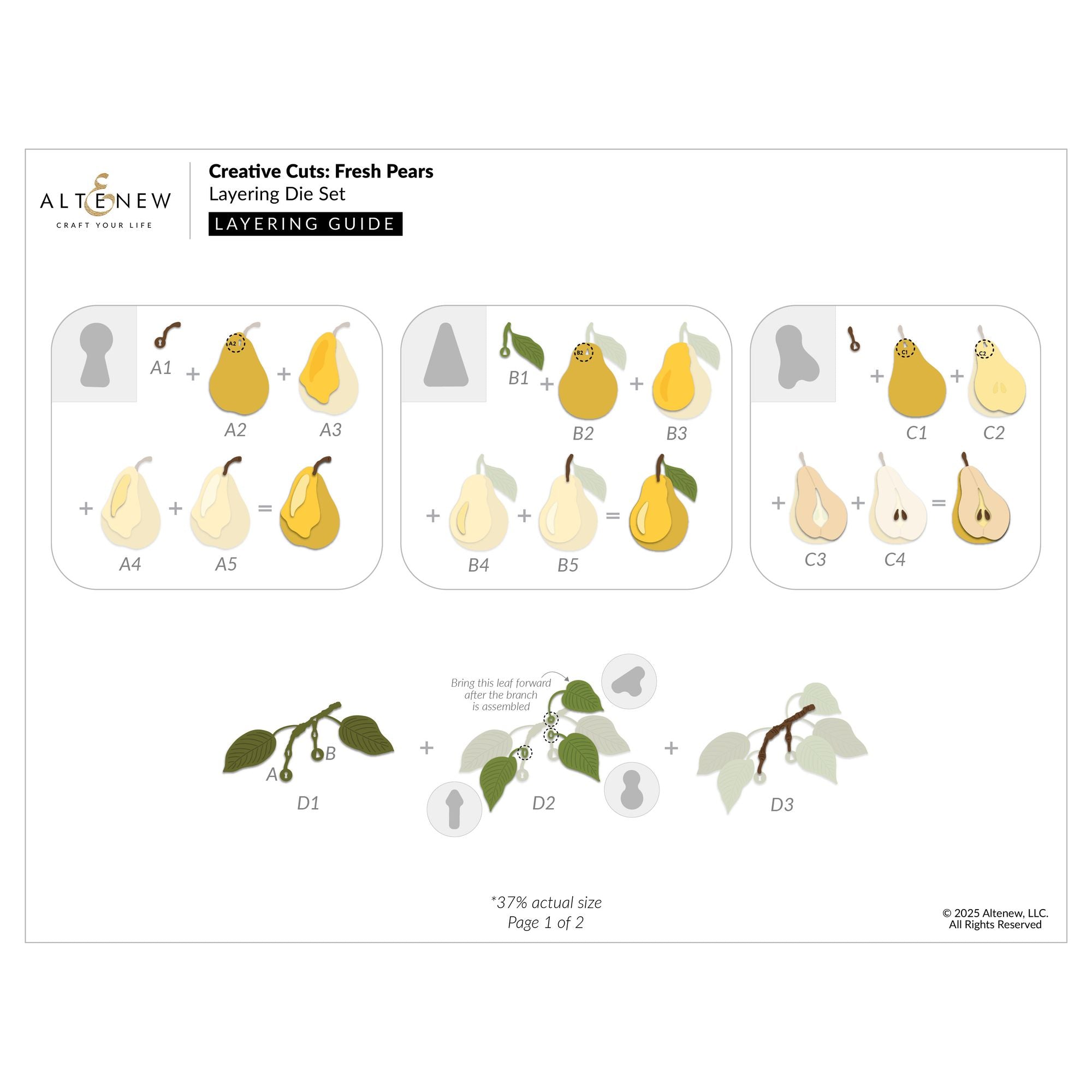 Altenew Creative Cuts Fresh Pears Layering Dies alt10977