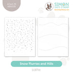 Simon Says Stamp Set of 2 Stencils Snow Flurries and Hills 1187st