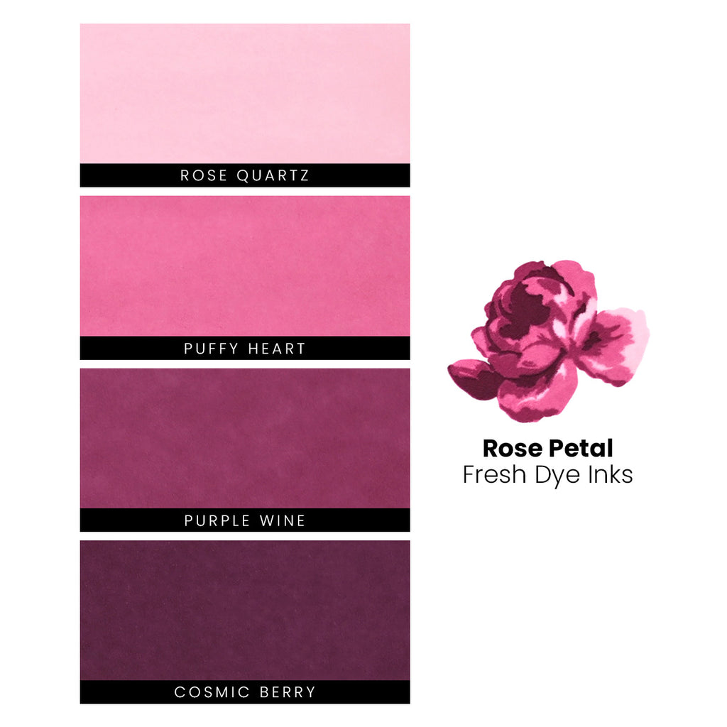 Altenew Rose Petal Fresh Dye Ink Set alt8140bn Swatch