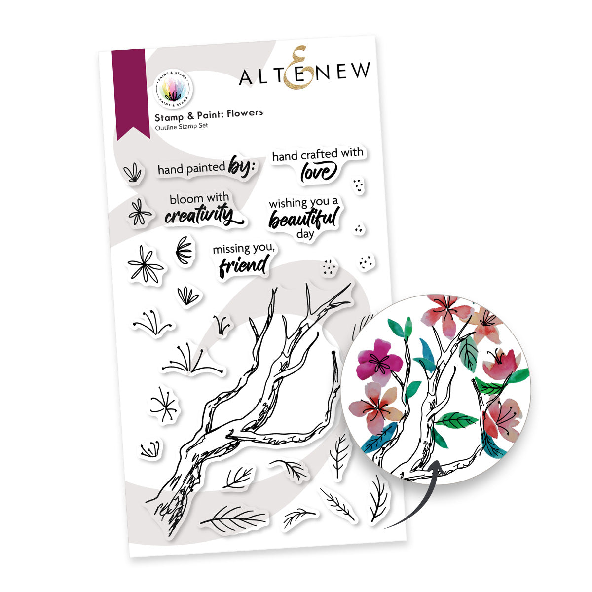 Altenew Paint and Stamp Flowers Clear Stamps alt8917
