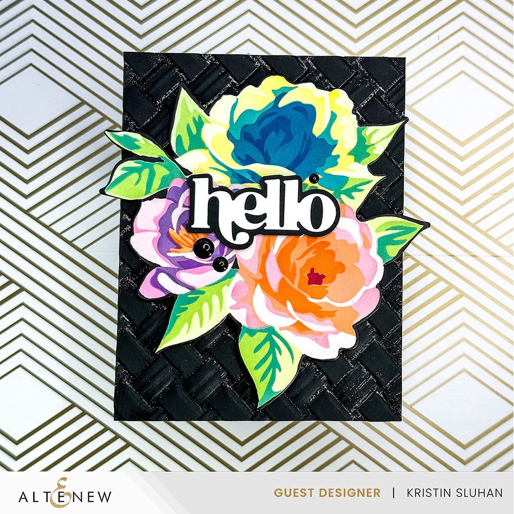 Altenew Stencil Art: Amorous Dream and Add-on Die Set hello