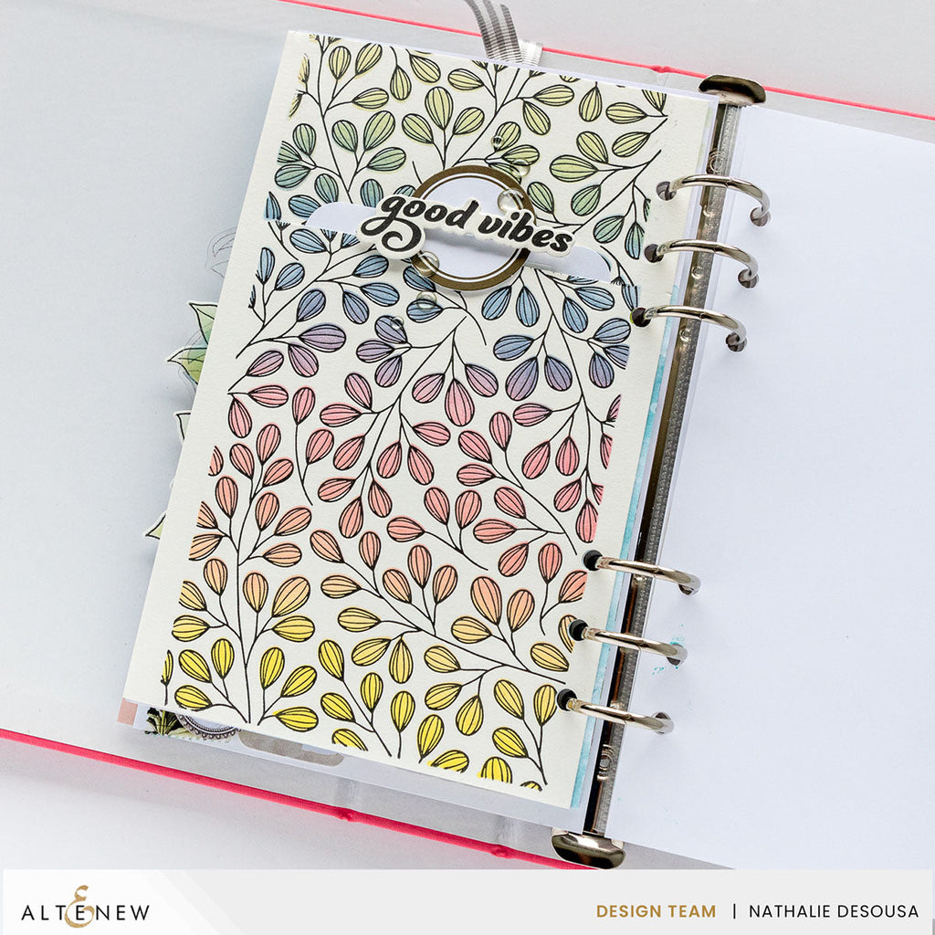 Altenew Modern Leaf Background Press Plate and Coordinating Stencil Set good vibes