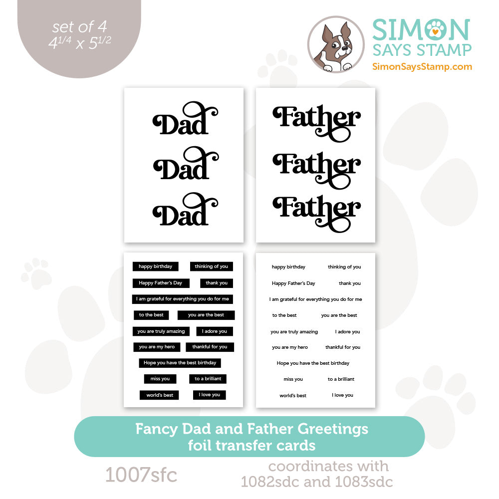 Simon Says Stamp Foil Transfer Cards Fancy Dad and Father Greetings 1007sfc Celebrate
