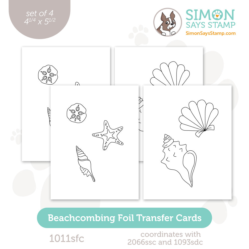 Simon Says Stamp Foil Transfer Cards Beachcombing 1011sfc