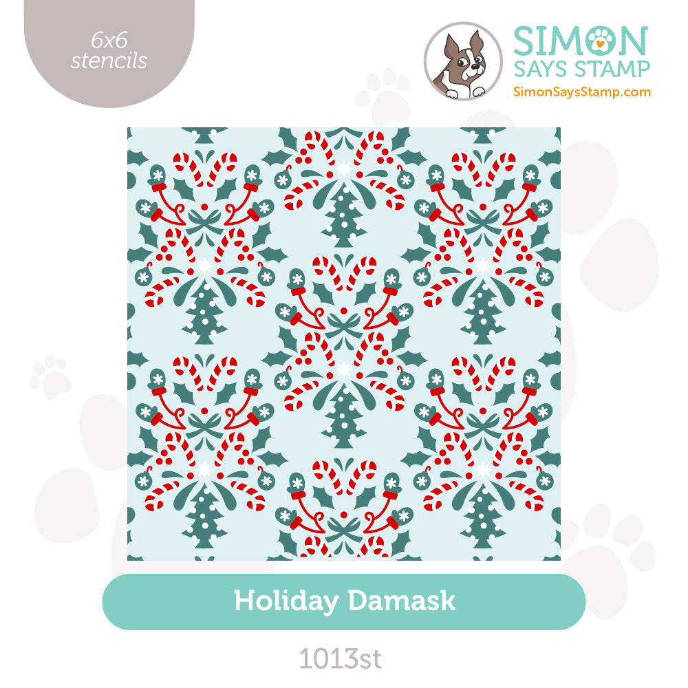 Simon Says Stamp Stencils Holiday Damask 1013st