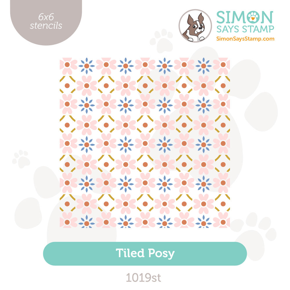 Simon Says Stamp Stencils Tiled Posy 1019st Celebrate