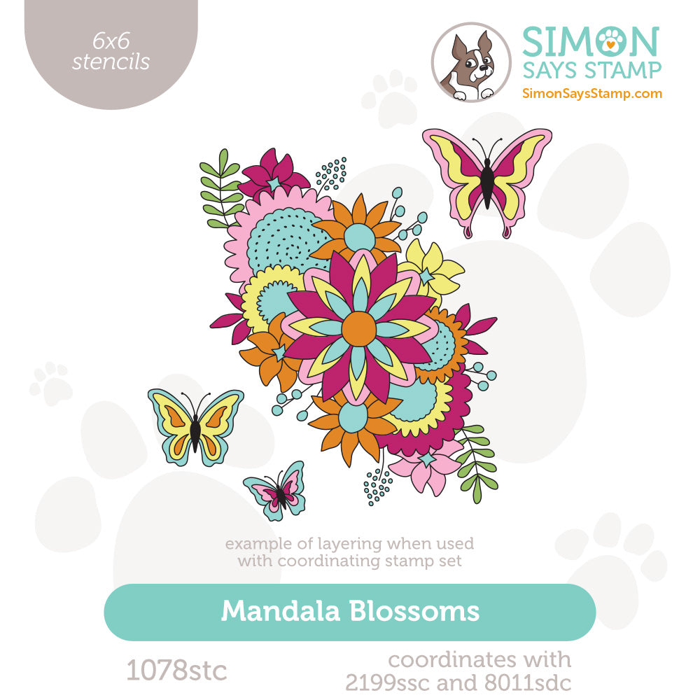 Simon Says Stamp Set of 5 Stencils Mandala Blossoms 1078stc You Are My Favorite