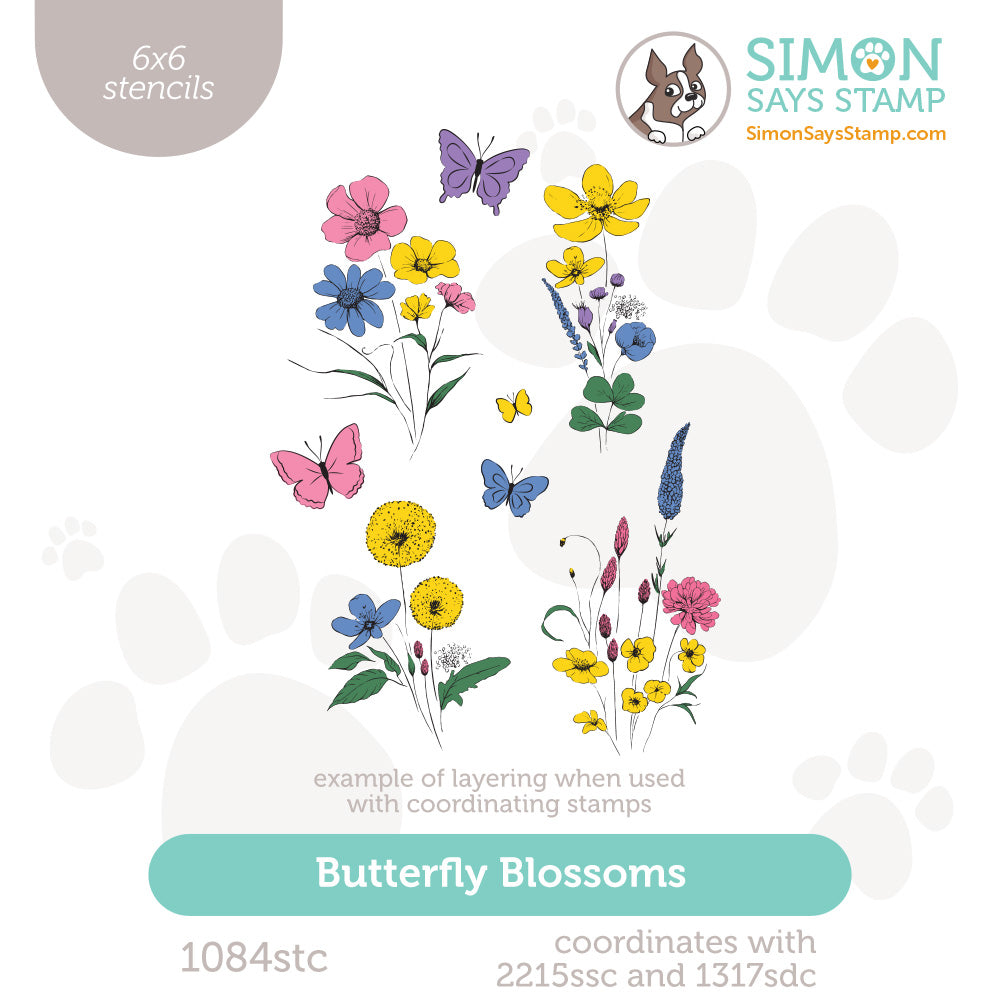 Simon Says Stamp Stencils Butterfly Blossoms 1084stc