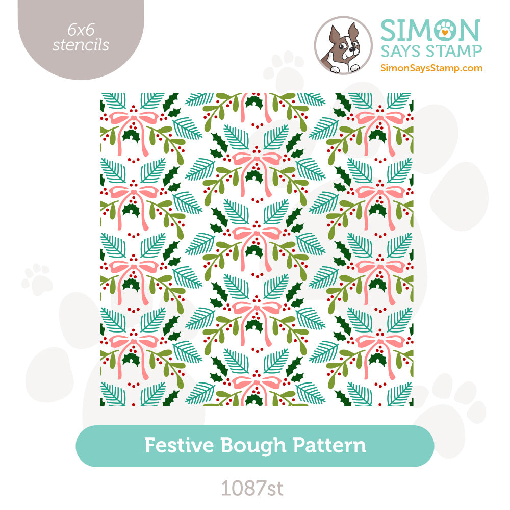 Simon Says Stamp Stencils Festive Bough Pattern 1087st Happy Camper