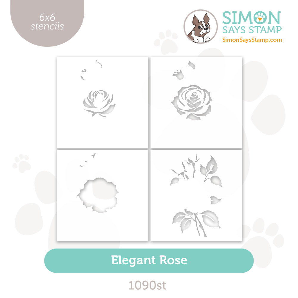 Simon Says Stamp Stencils Elegant Rose 1090st