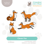 Simon Says Stamp Set of 4 Stencils Clever Fox 1130stc Shine On
