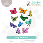 Simon Says Stamp Set of 2 Stencils Artsy Butterflies 1136stc