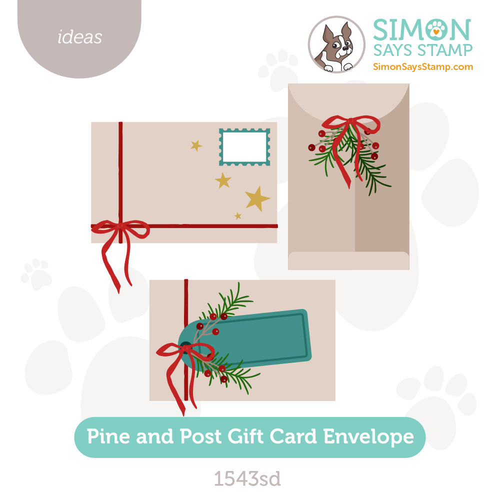 Simon Says Stamp Pine and Post Gift Card Envelope Wafer Dies 1543sd