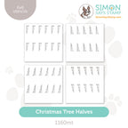 Simon Says Stamp Set of 4 Stencils Christmas Tree Halves 1160mt Stamptember