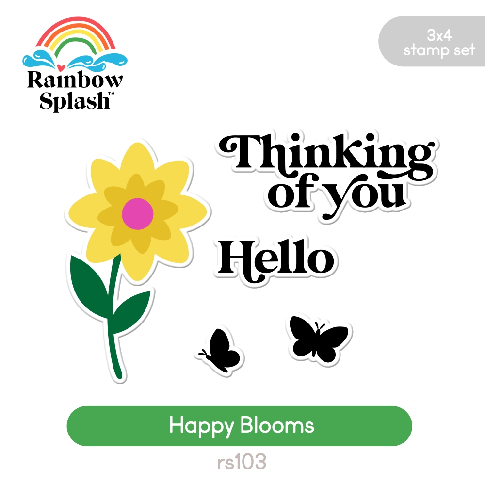 Rainbow Splash Clear Stamps Happy Blooms rs103