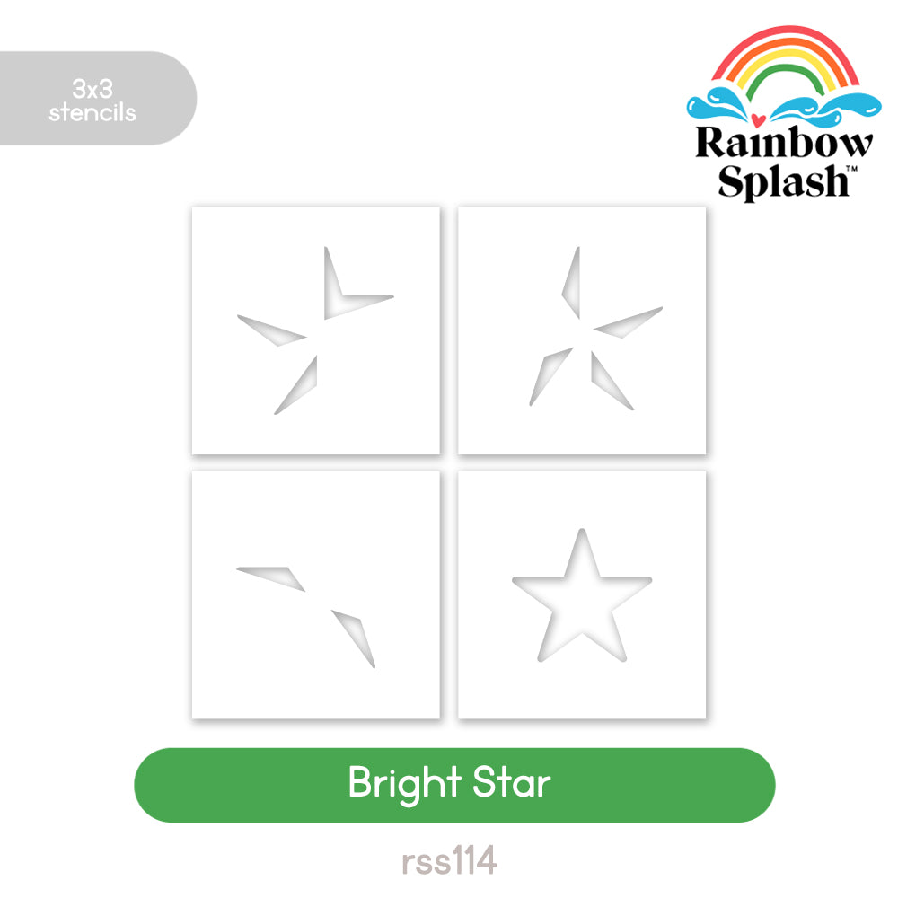 Rainbow Splash Set of 4 Stencils Bright Star rss114 Stamptember
