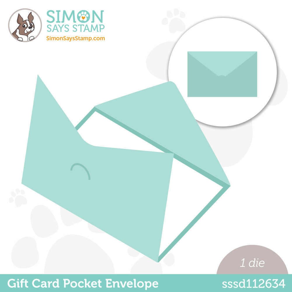Simon Says Stamp GIFT CARD POCKET ENVELOPE Wafer Dies sssd112634