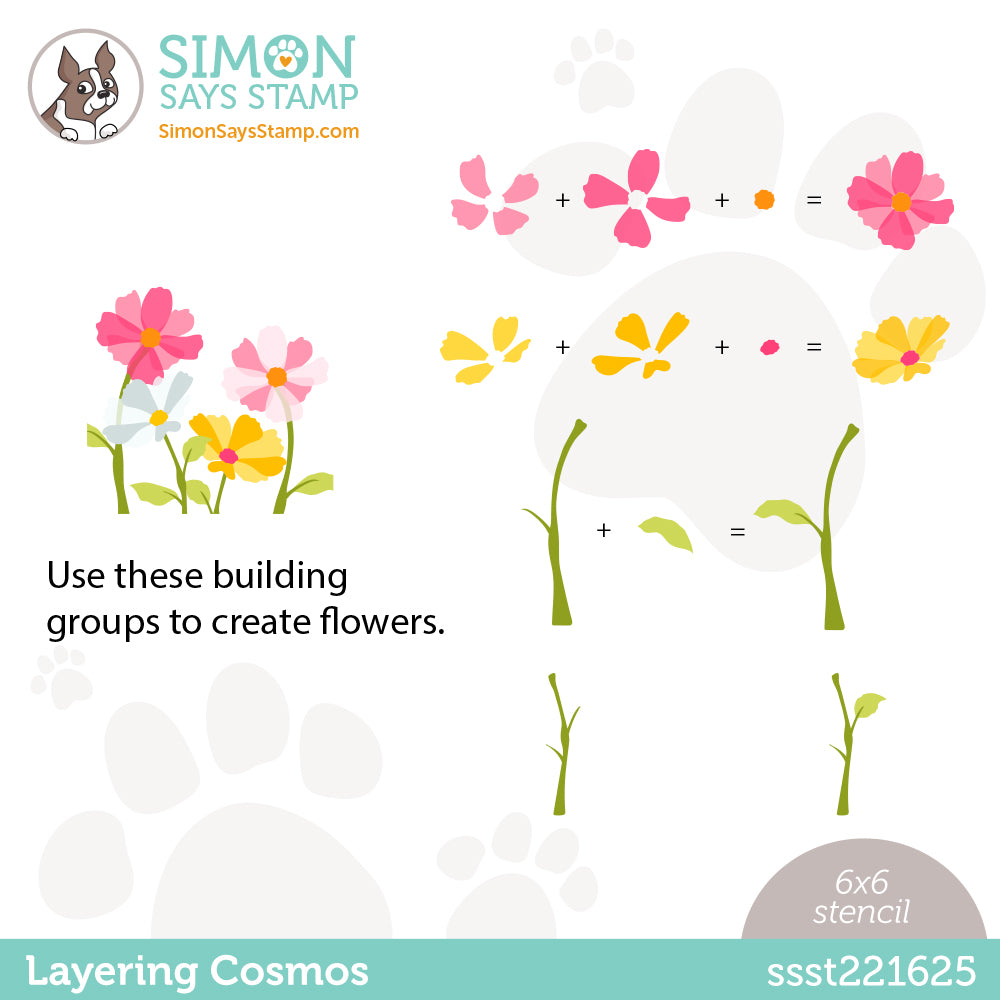 Simon Says Stamp Stencil LAYERING COSMOS ssst221625