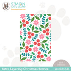 Simon Says Stamp Set of 2 Stencils RETRO LAYERING CHRISTMAS BERRIES ssst221641