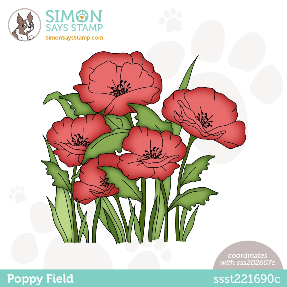 Simon Says Stamp Stencils Poppy Field ssst221690c Out Of This World