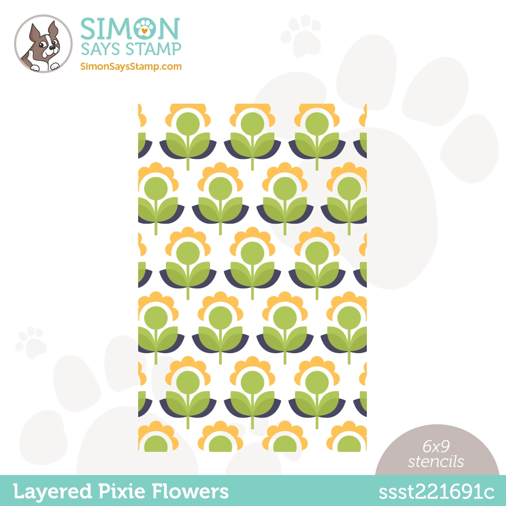 Simon Says Stamp Layered Pixie Flowers Stencil Set
