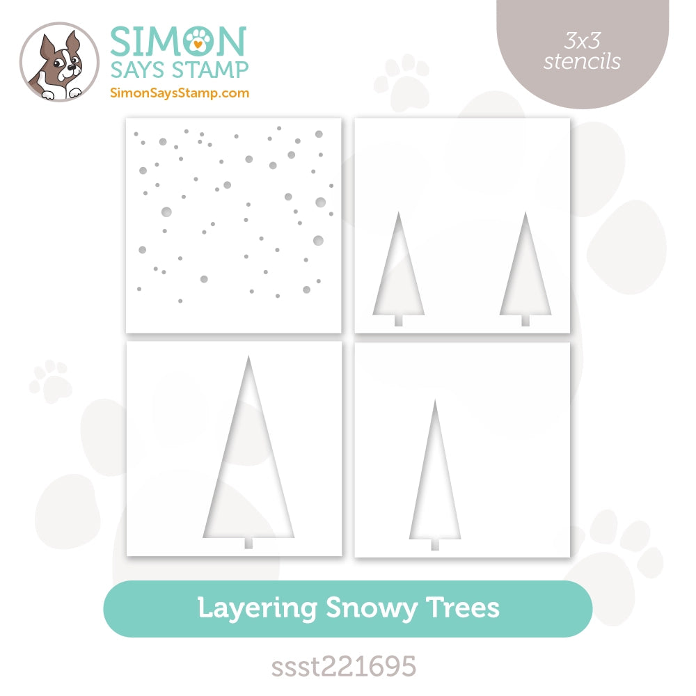 Simon Says Stamp Stencils Layering Snowy Trees ssst221695
