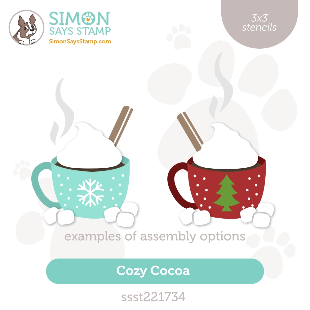 Simon Says Stamp Set of 4 Stencils Cozy Cocoa ssst221734