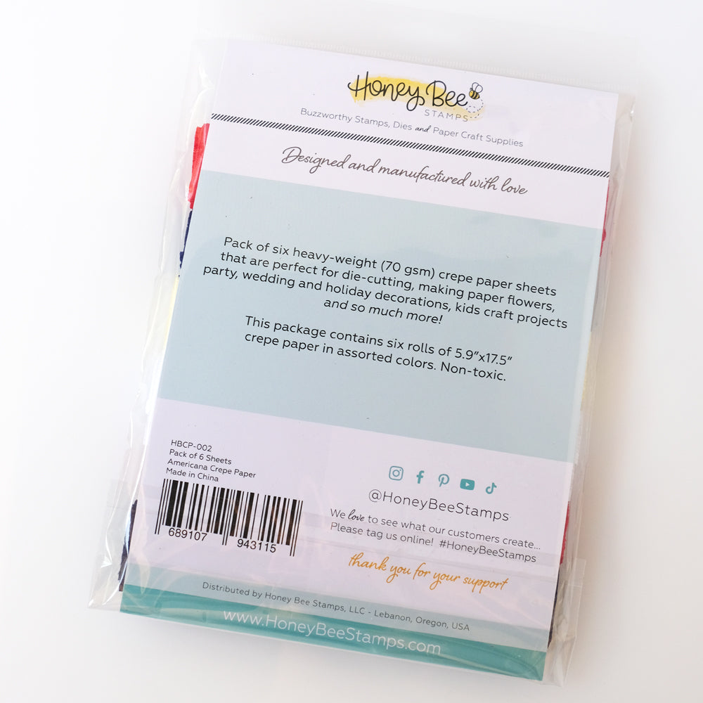 Honey Bee Americana Crepe Paper hbcp-002 Backside Packaging Image