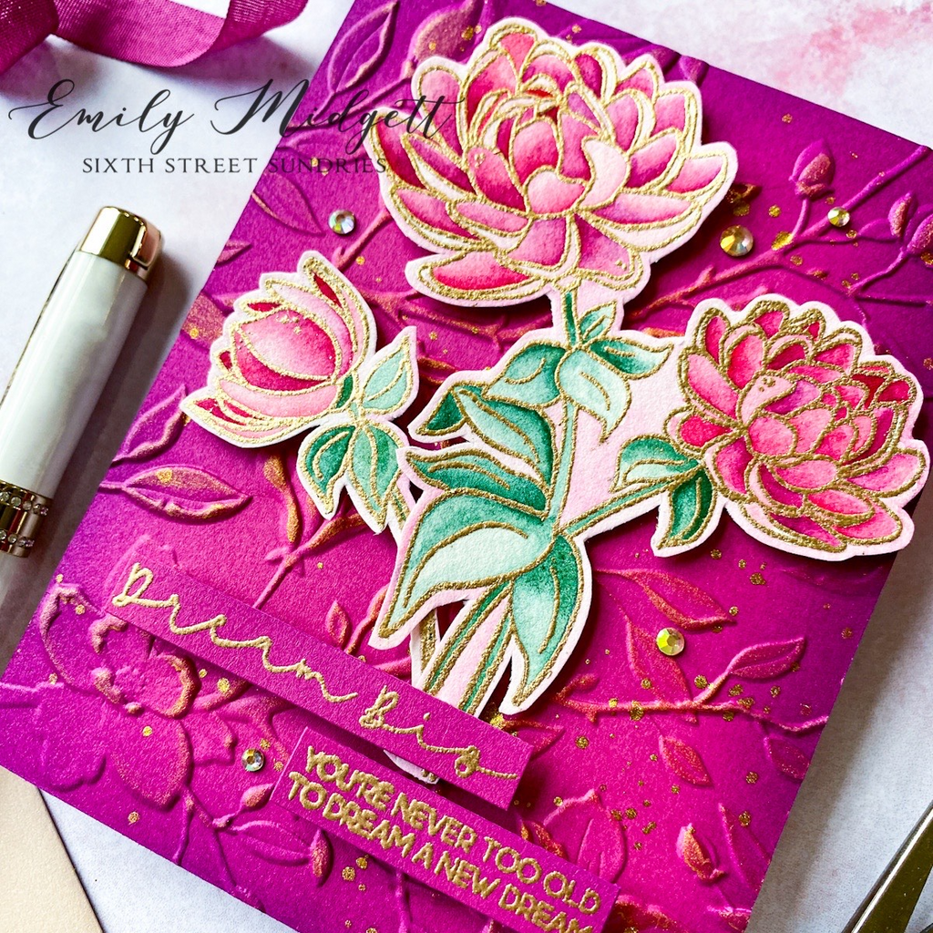 Alex Syberia STAMPtember Exclusive A New Dream Stamps and Dies sssd112926c Floral Card | color-code:ALT02