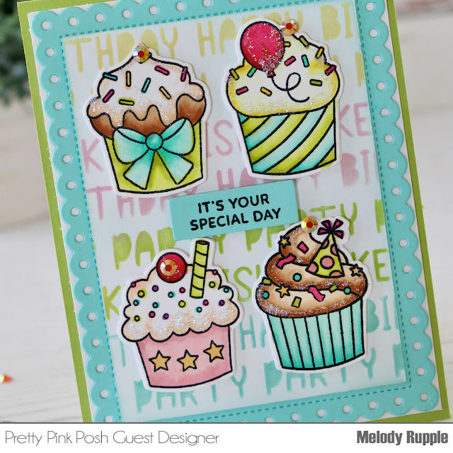 Pretty Pink Posh Birthday Cupcakes Clear Stamps special day