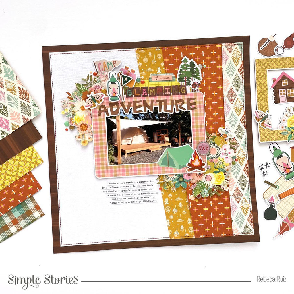 Simple Stories Trail Mix 12 x 12 Collector's Essential Kit 20301 Glamping Adventure Layout