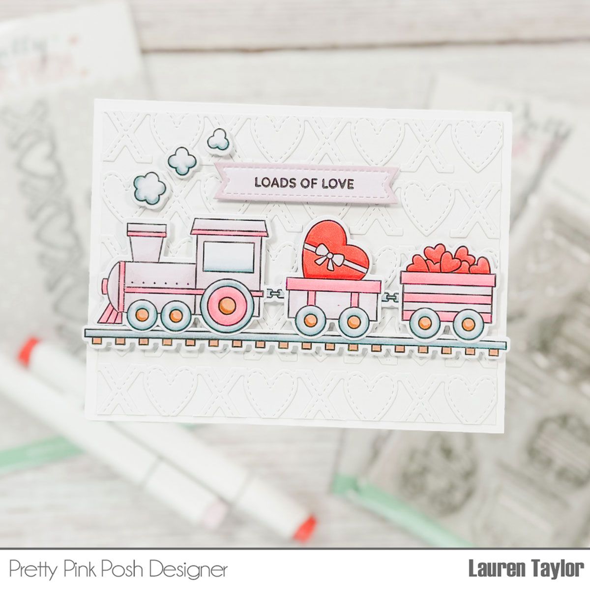 Pretty Pink Posh Valentines Train Coordinating Dies loads of love