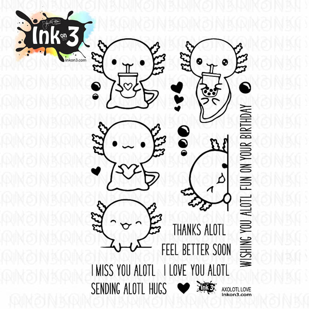 Inkon3 Axolotl Love Clear Stamps 89960