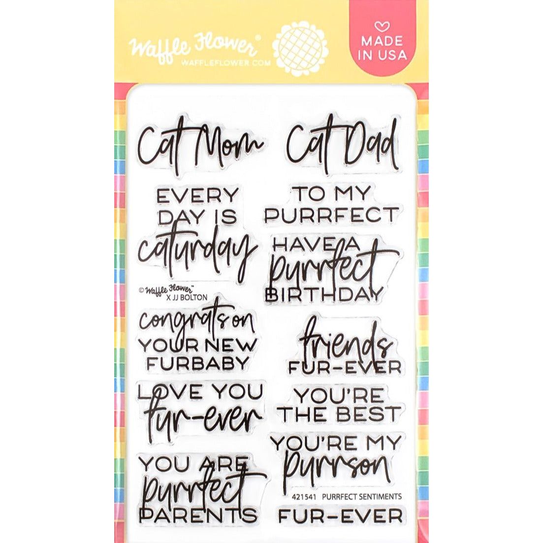 Waffle Flower Purrfect Sentiments Clear Stamps 421541