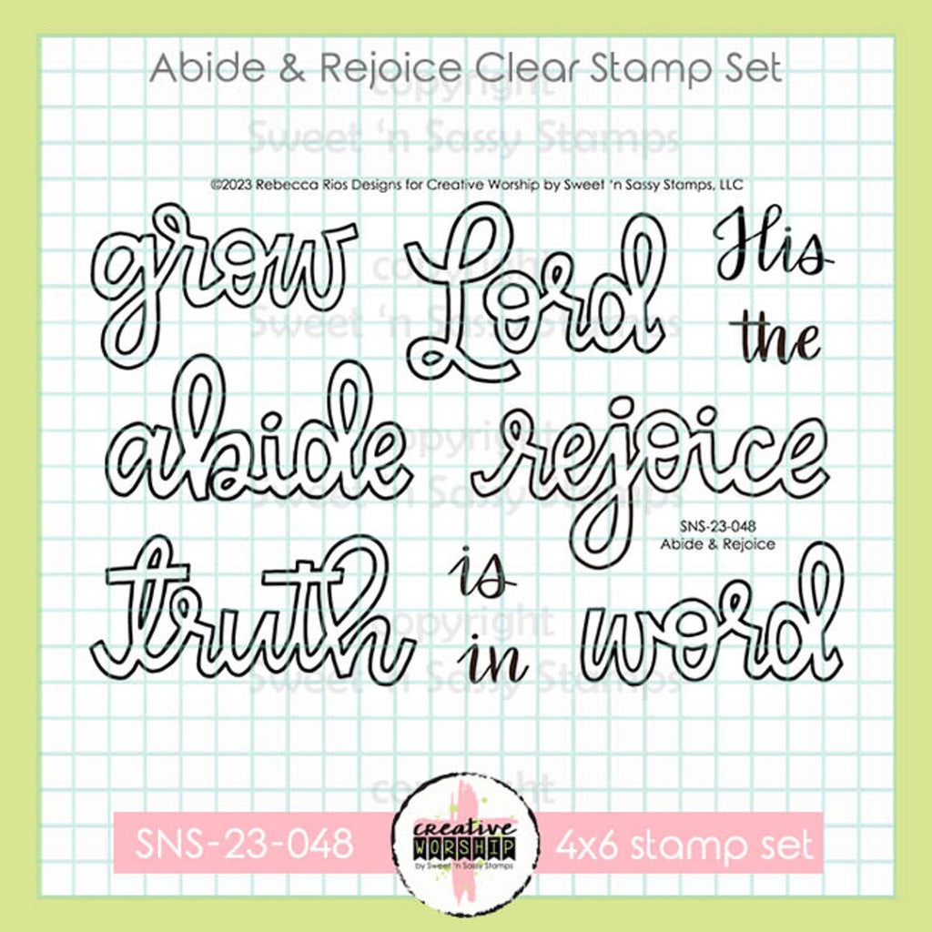 Sweet 'N Sassy Abide And Rejoice Clear Stamps sns-23-048
