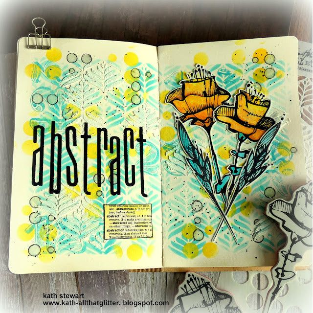 Simon Says Stamp Tim Holtz Abstract Florals Bundle setaf24 Art Journal Page
