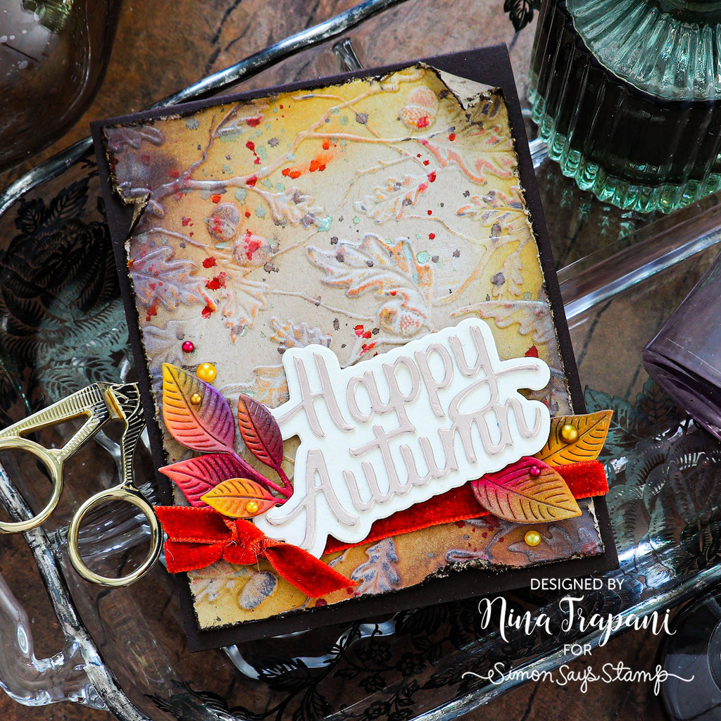 Simon Says Stamp Abundant Leaves Wafer Dies s851 Season Of Wonder Autumn Card