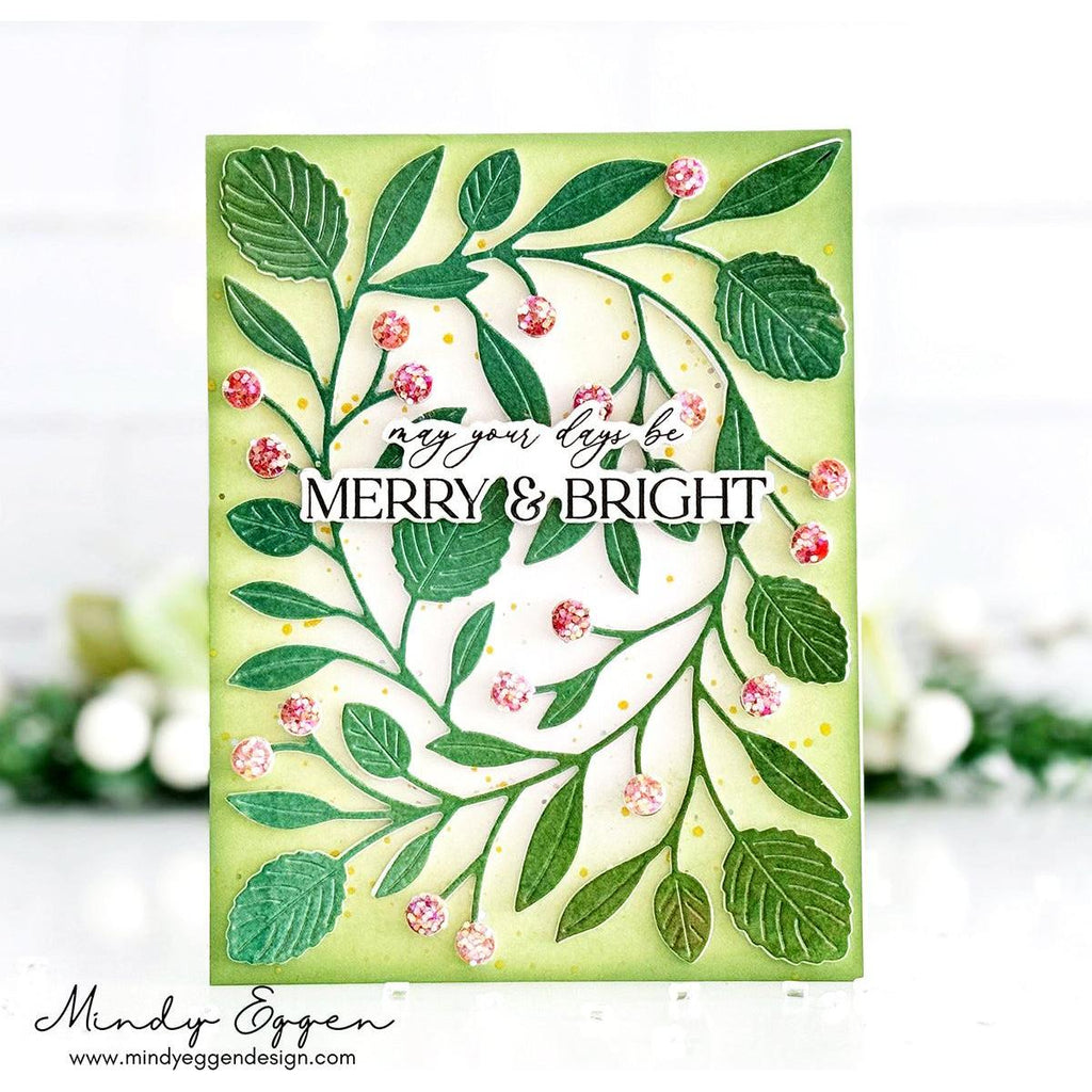 Simon Says Stamp Abundant Leaf Background Wafer Die s963 Festive Fun Christmas Card | color-code:ALT02