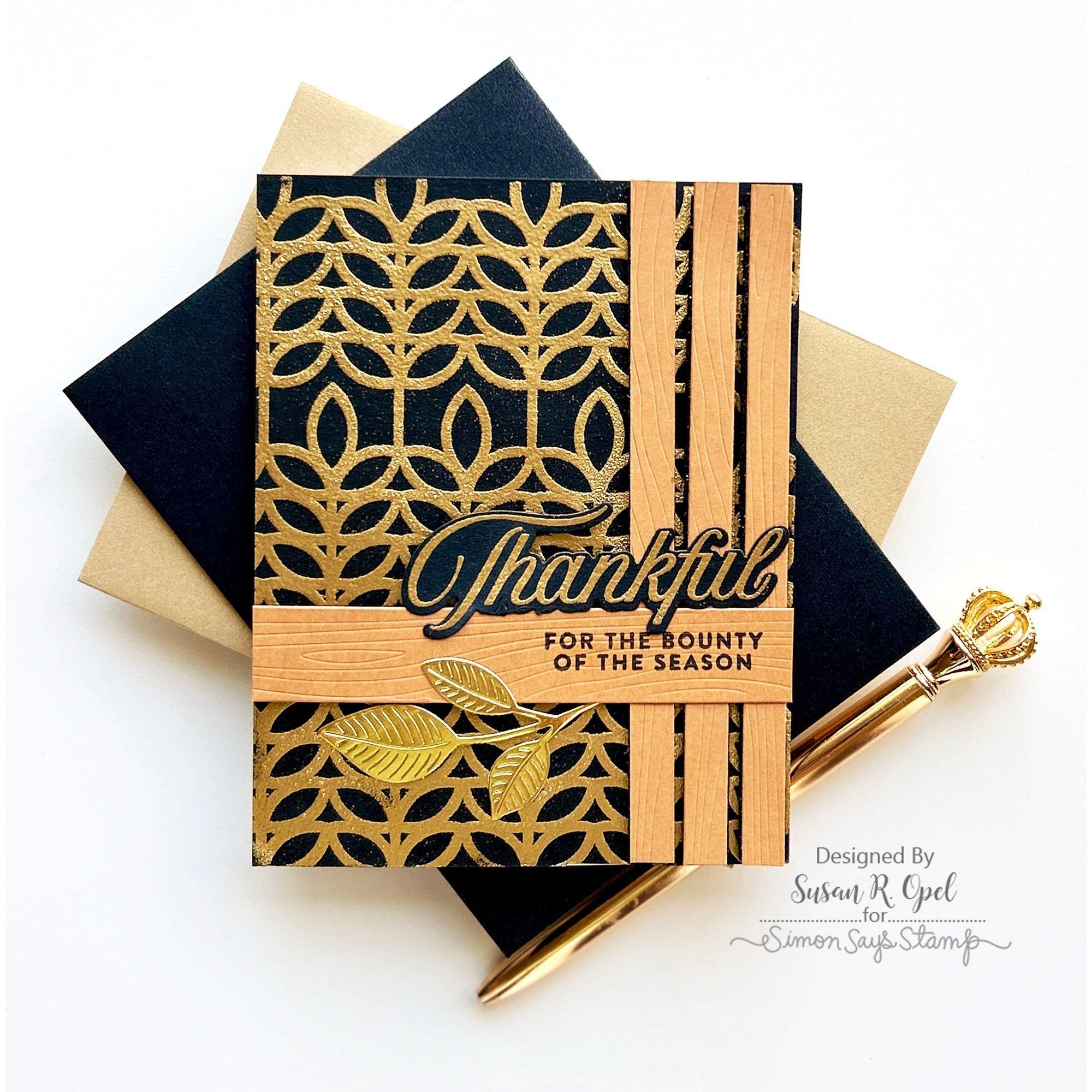 Simon Says Stamp Abundant Leaves Wafer Dies s851 Season Of Wonder Thanksgiving Card