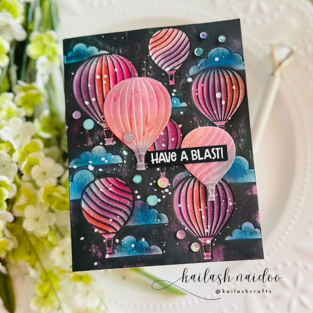 Simon Says Stamp Embossing Folder And Cutting Dies Adrift Air Balloons sfd487 Friend Like You Birthday Card
